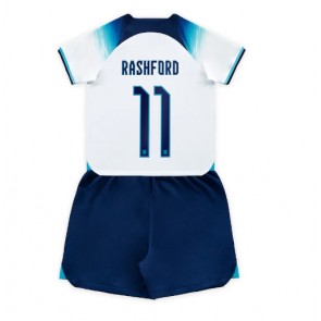 England Marcus Rashford #11 Hjemmebanesæt Børn VM 2022 Kort ærmer (+ korte bukser)